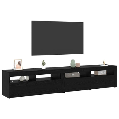 TV-skåp 2 pcs Svart Ek 210 x 35 x 40 cm Konstruerat trä