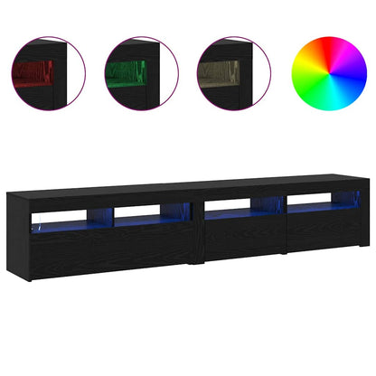 TV-skåp 2 pcs Svart Ek 210 x 35 x 40 cm Konstruerat trä