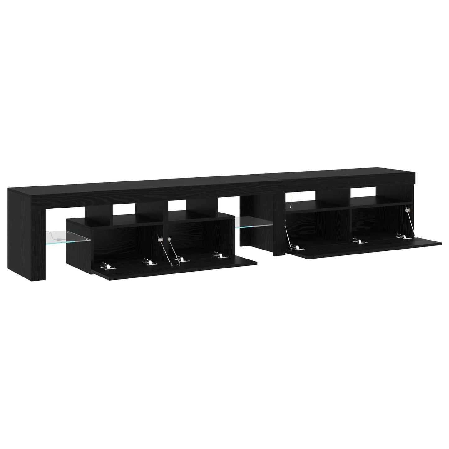 TV-skåp 2 pcs Svart Ek 230 x 36,5 x 40 cm Konstruerat trä
