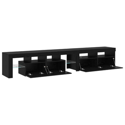 TV-skåp 2 pcs Svart Ek 230 x 36,5 x 40 cm Konstruerat trä