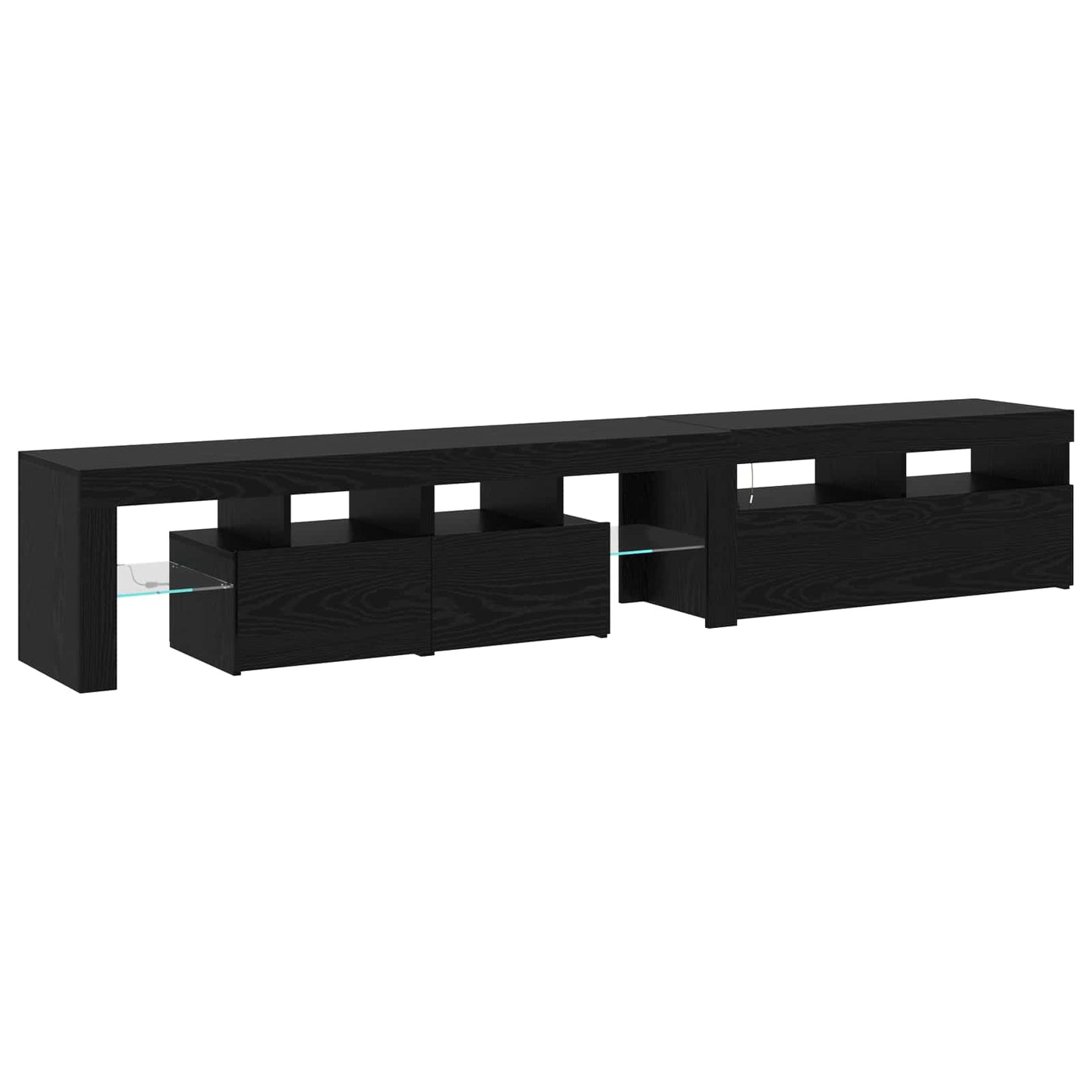 TV-skåp 2 pcs Svart Ek 230 x 36,5 x 40 cm Konstruerat trä