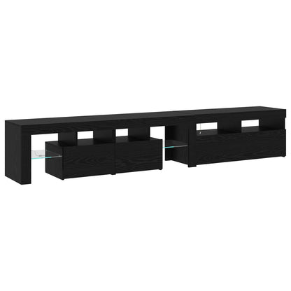 TV-skåp 2 pcs Svart Ek 230 x 36,5 x 40 cm Konstruerat trä