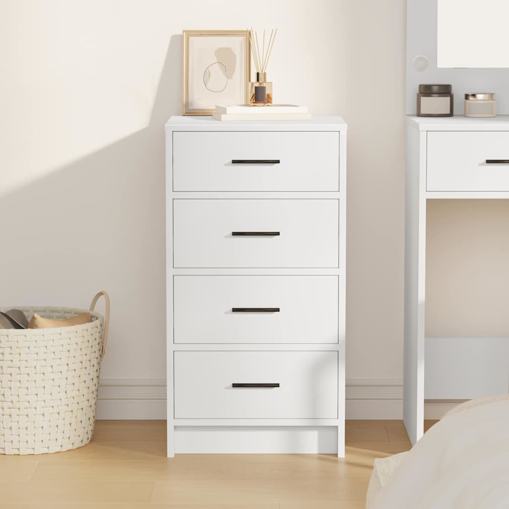 Sideboard med låda Vit 40 x 41 x 75 cm Konstruerat trä