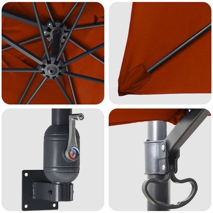Trädgårdsparasol Terracotta 248,5 x 247,5 x 160 cm