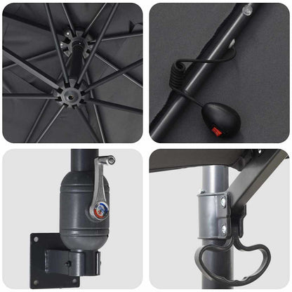 Trädgårdsparasol Antracit 248,5 x 247,5 x 160 cm