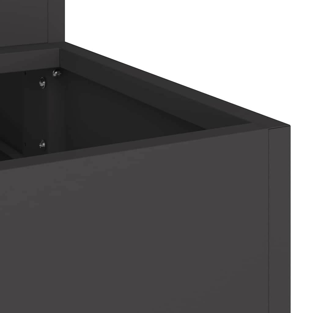 Trädgårdsplanterare Svart 90 x 90 x 35 cm Kallvalsat stål