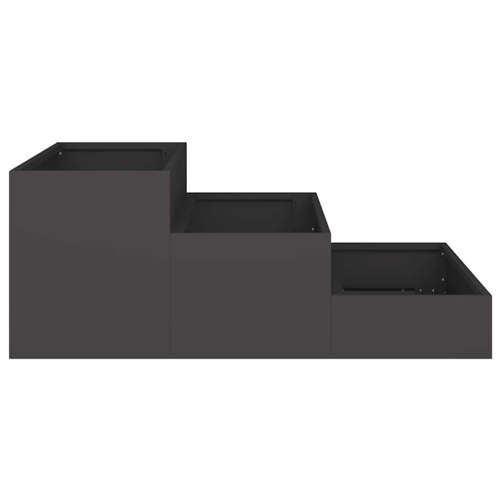 Trädgårdsplanterare Svart 90 x 90 x 35 cm Kallvalsat stål