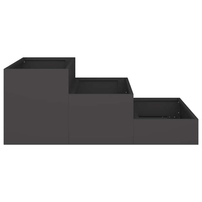 Trädgårdsplanterare Svart 90 x 90 x 35 cm Kallvalsat stål