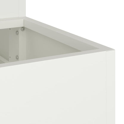 Trädgårdsplanterare Vit 90 x 90 x 35 cm Kallvalsat stål