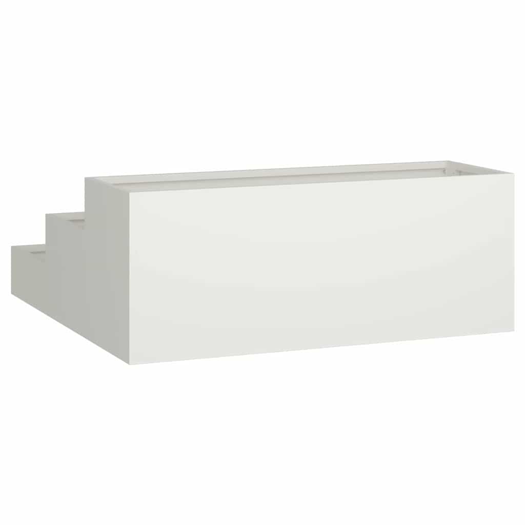 Trädgårdsplanterare Vit 90 x 90 x 35 cm Kallvalsat stål