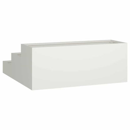 Trädgårdsplanterare Vit 90 x 90 x 35 cm Kallvalsat stål