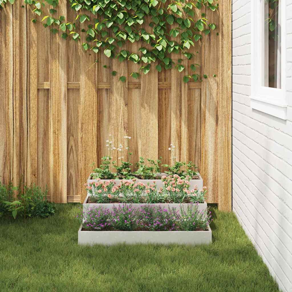 Trädgårdsplanterare Silver 90 x 90 x 35 cm Rostfritt stål
