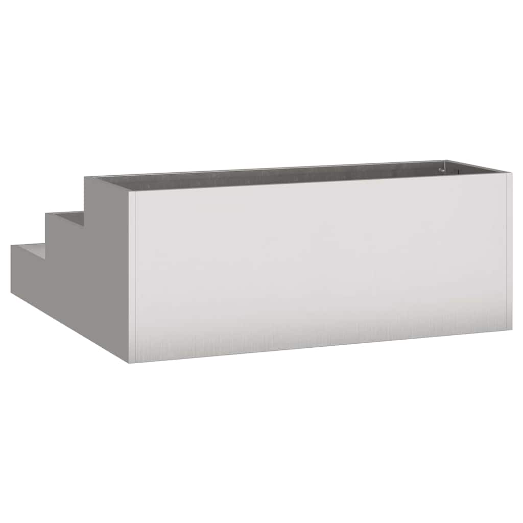 Trädgårdsplanterare Silver 90 x 90 x 35 cm Rostfritt stål
