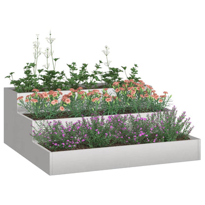Trädgårdsplanterare Silver 90 x 90 x 35 cm Rostfritt stål