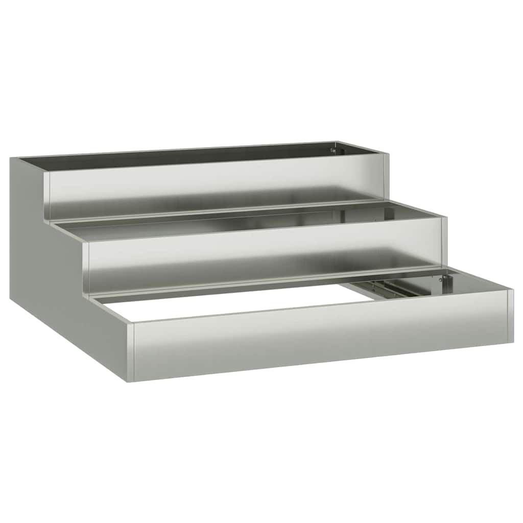 Trädgårdsplanterare Silver 90 x 90 x 35 cm Galvaniserat Stål