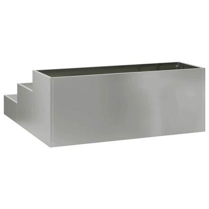 Trädgårdsplanterare Silver 90 x 90 x 35 cm Galvaniserat Stål