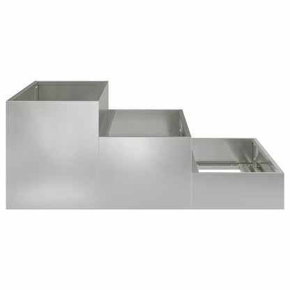 Trädgårdsplanterare Silver 90 x 90 x 35 cm Galvaniserat Stål