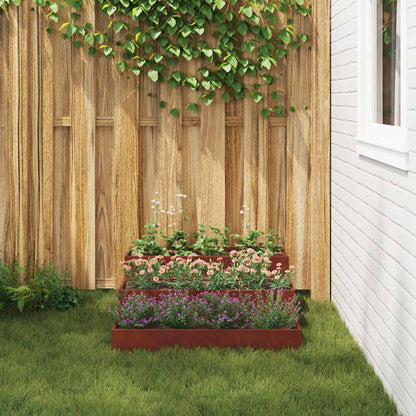 Trädgårdsplanterare Rostig 90 x 90 x 35 cm Väderbeständig stål