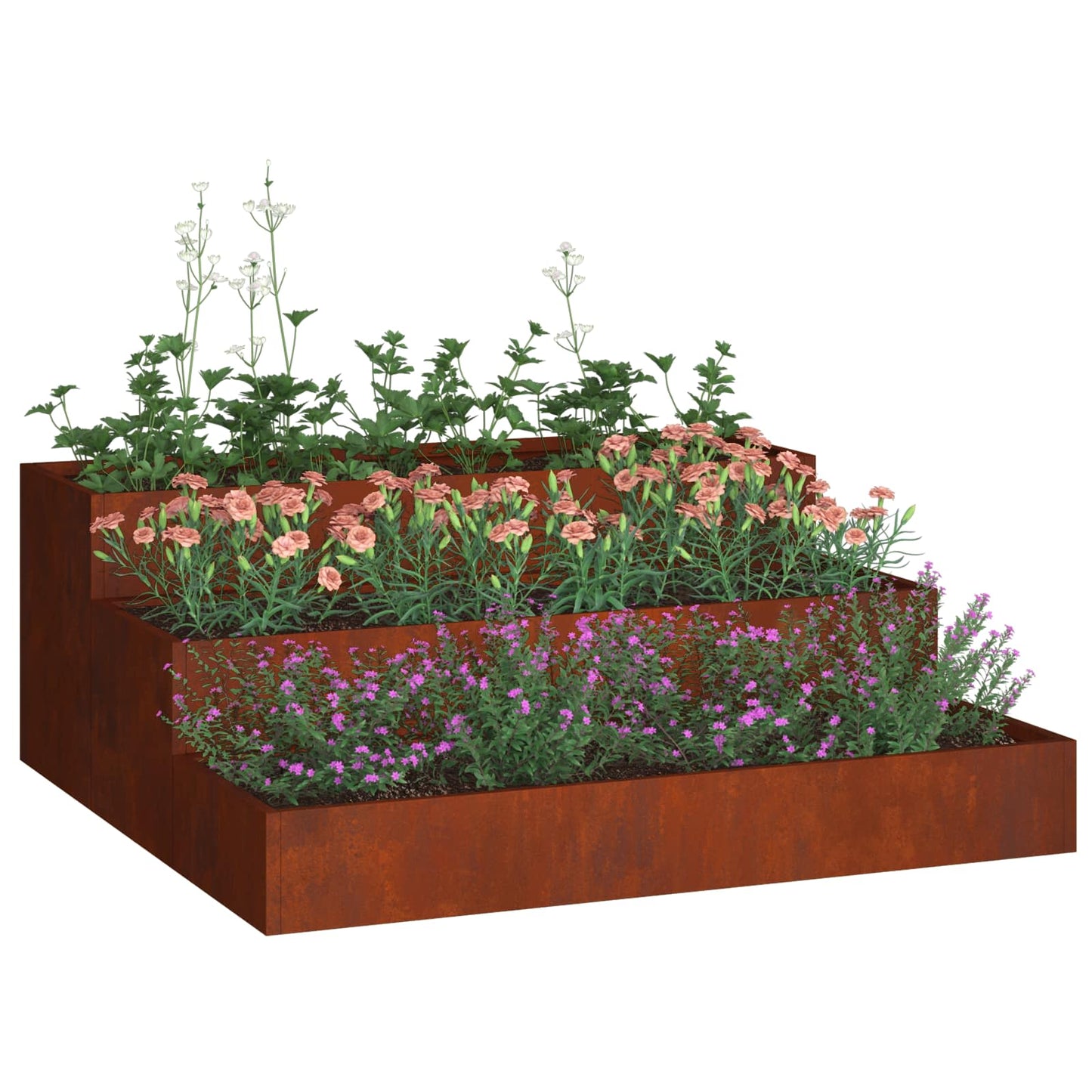 Trädgårdsplanterare Rostig 90 x 90 x 35 cm Väderbeständig stål