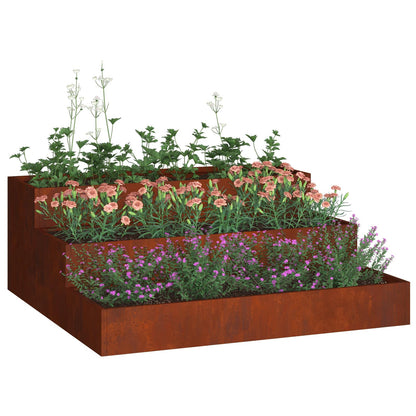 Trädgårdsplanterare Rostig 90 x 90 x 35 cm Väderbeständig stål