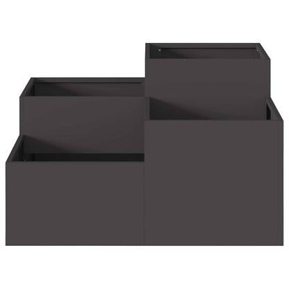 Trädgårdsplanterare Svart 80 x 80 x 48 cm Stål