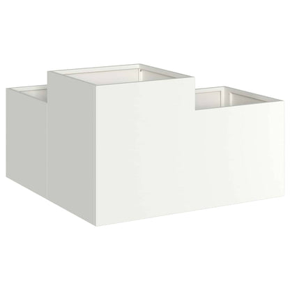Trädgårdsplanterare Vit 80 x 80 x 48 cm Stål