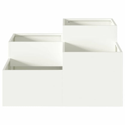 Trädgårdsplanterare Vit 80 x 80 x 48 cm Stål
