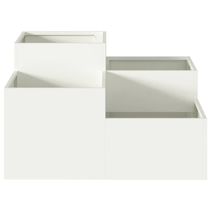 Trädgårdsplanterare Vit 80 x 80 x 48 cm Stål
