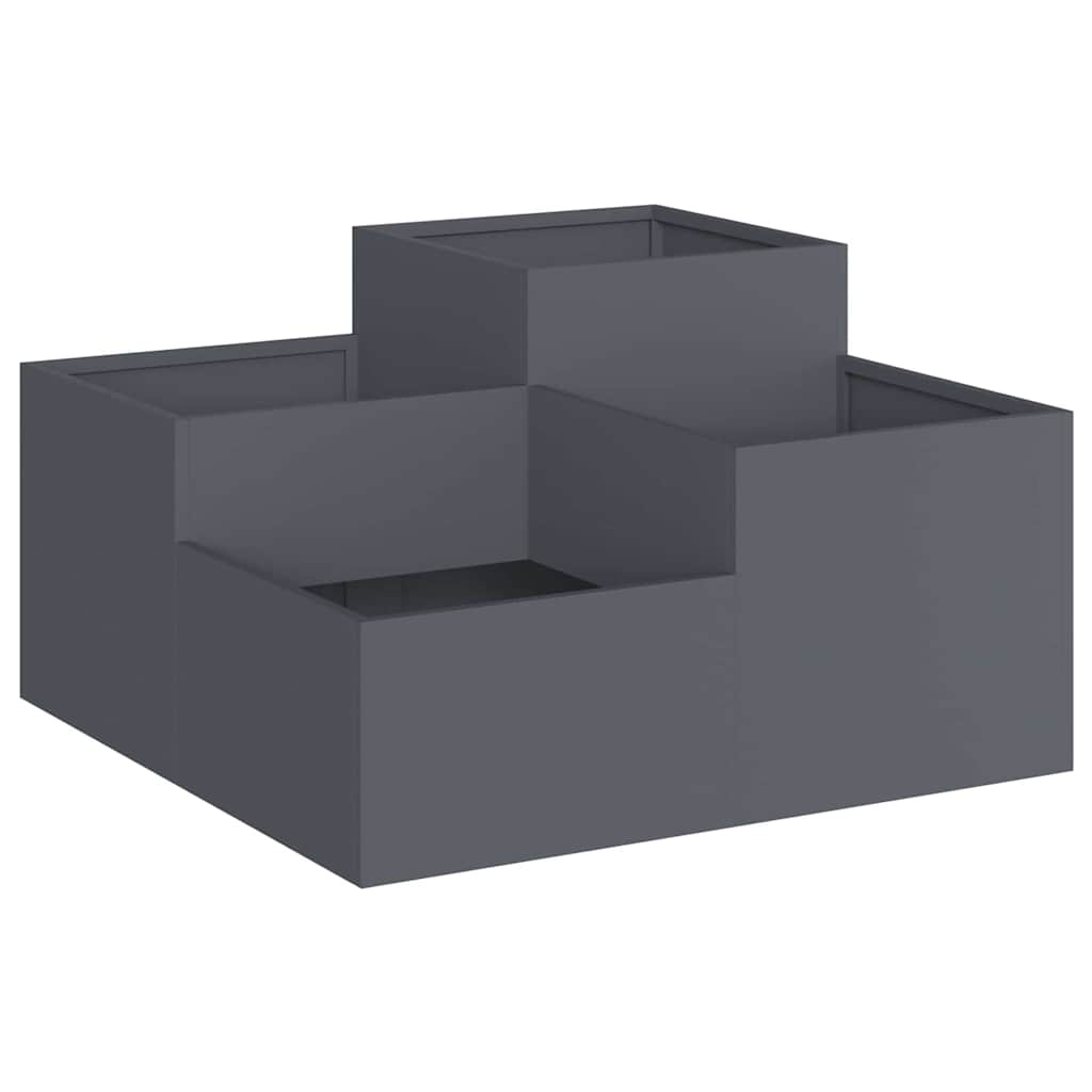 Trädgårdsplanterare Antracit 80 x 80 x 48 cm Stål
