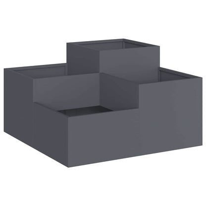 Trädgårdsplanterare Antracit 80 x 80 x 48 cm Stål