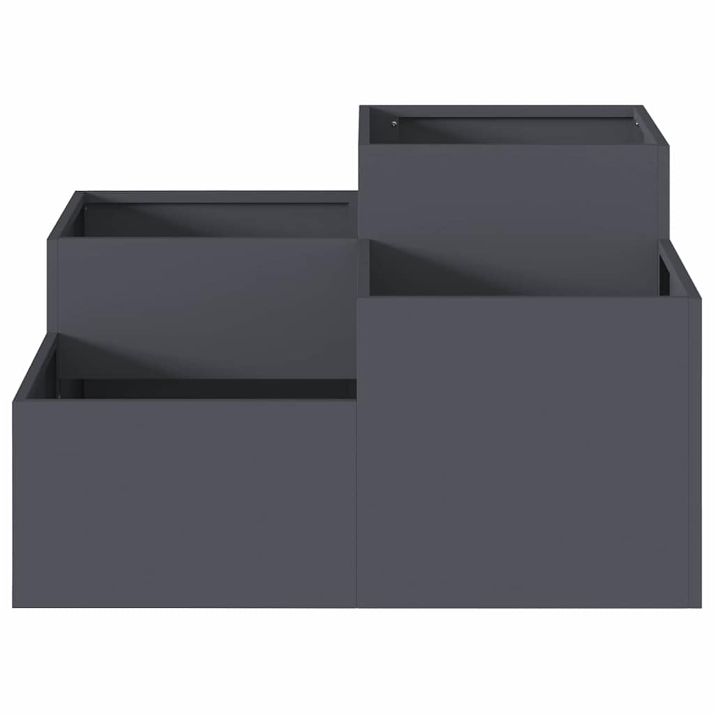 Trädgårdsplanterare Antracit 80 x 80 x 48 cm Stål