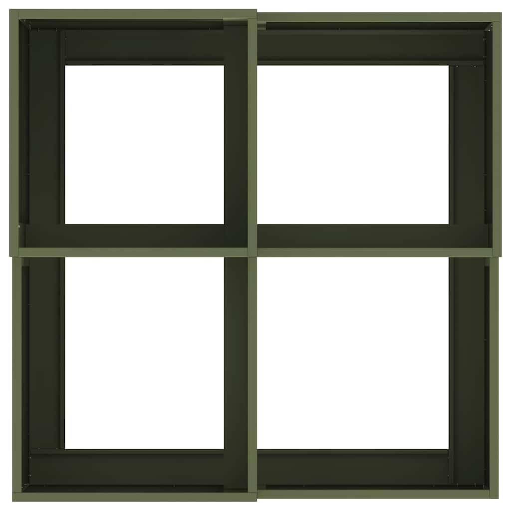 Trädgårdsplanterare Olivgrön 80 x 80 x 48 cm Stål