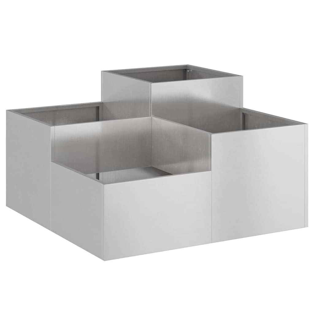 Trädgårdsplanterare Silver 80 x 80 x 48 cm Rostfritt stål