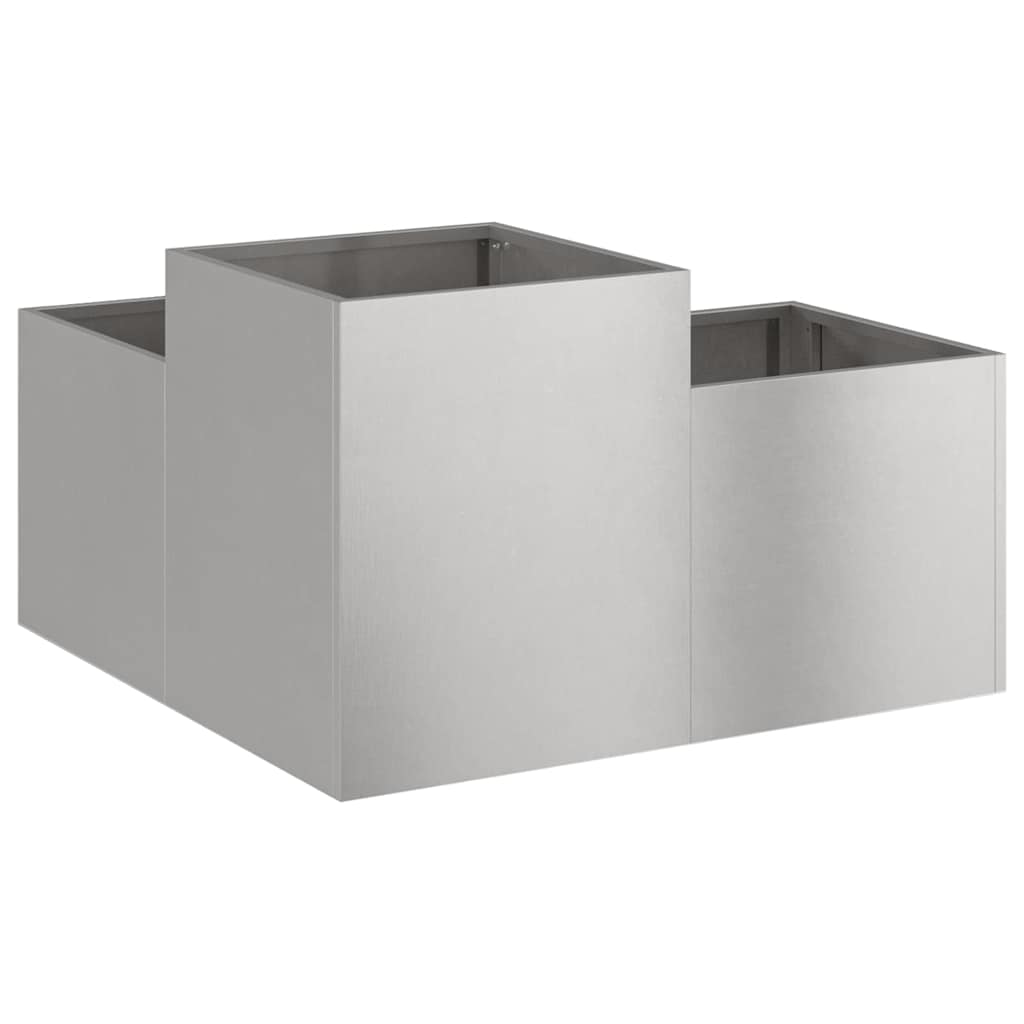 Trädgårdsplanterare Silver 80 x 80 x 48 cm Rostfritt stål