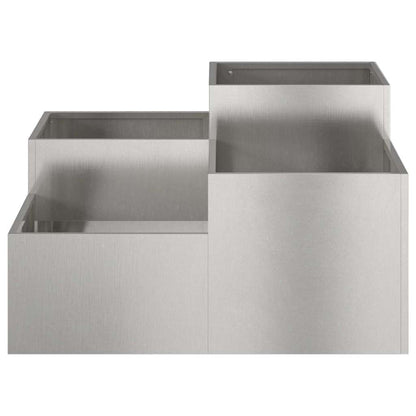 Trädgårdsplanterare Silver 80 x 80 x 48 cm Rostfritt stål