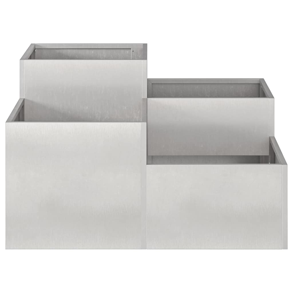 Trädgårdsplanterare Silver 80 x 80 x 48 cm Rostfritt stål