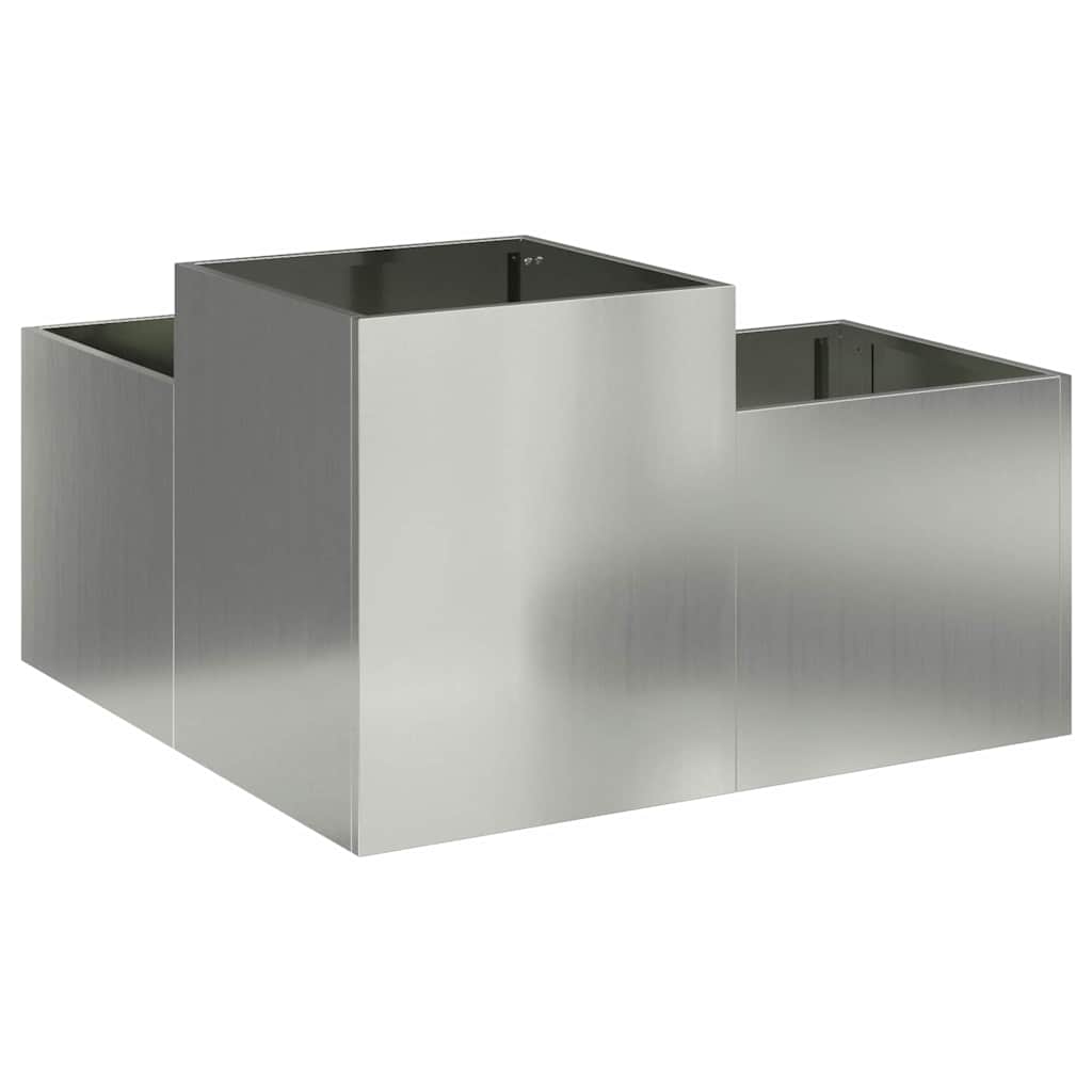 Trädgårdsplanterare Silver 80 x 80 x 48 cm Galvaniserat stål