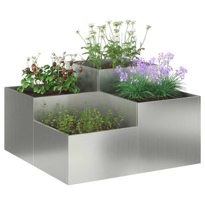 Trädgårdsplanterare Silver 80 x 80 x 48 cm Galvaniserat stål