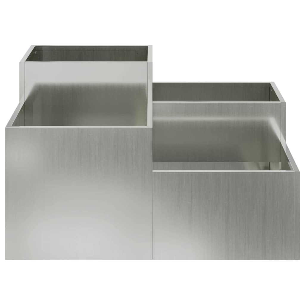 Trädgårdsplanterare Silver 80 x 80 x 48 cm Galvaniserat stål