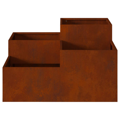 Trädgårdsplanterare Rostig 80 x 80 x 48 cm Väderbeständig stål