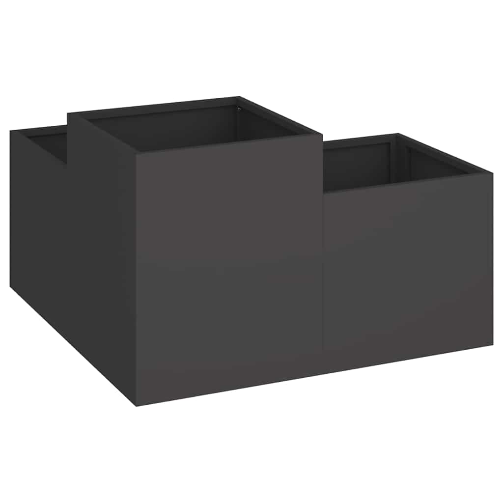 Trädgårdsplanterare Svart 100 x 100 x 48 cm Stål