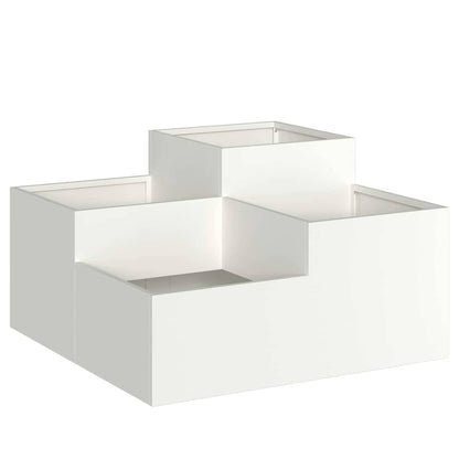 Trädgårdsplanterare Vit 100 x 100 x 48 cm Stål