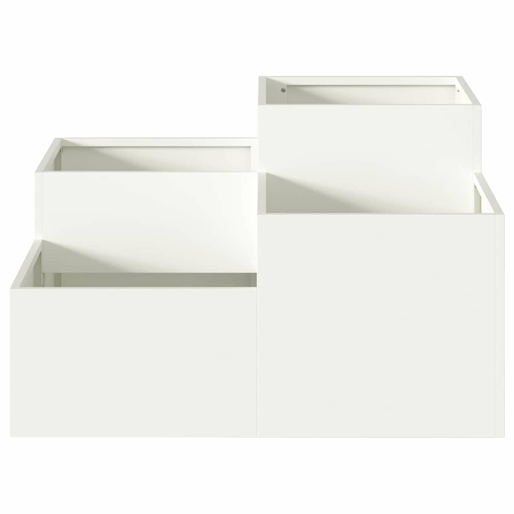 Trädgårdsplanterare Vit 100 x 100 x 48 cm Stål