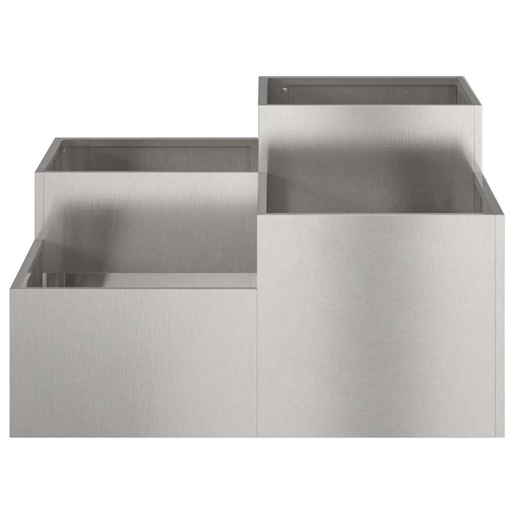 Trädgårdsplanterare Silver 100 x 100 x 48 cm Rostfritt stål