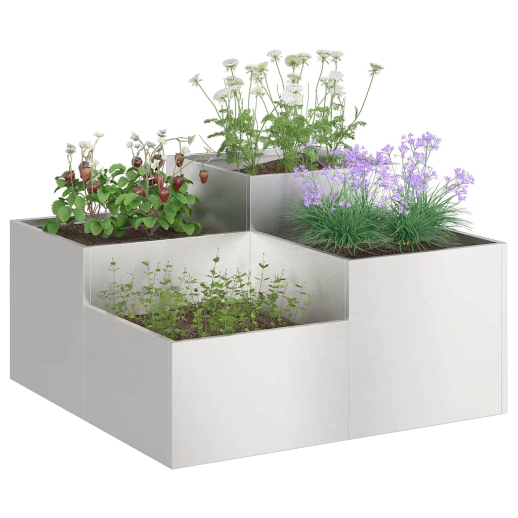 Trädgårdsplanterare Silver 100 x 100 x 48 cm Rostfritt stål