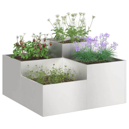 Trädgårdsplanterare Silver 100 x 100 x 48 cm Rostfritt stål