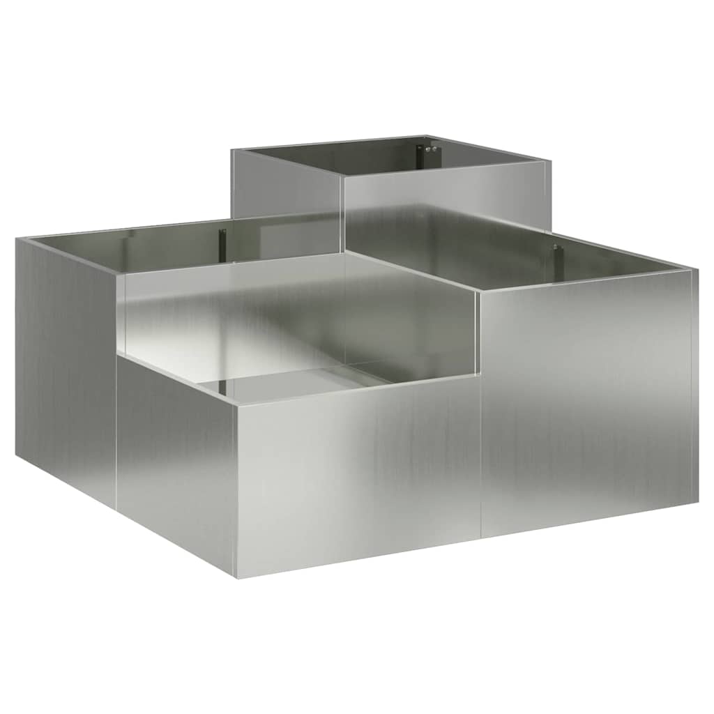 Trädgårdsplanterare Silver 100 x 100 x 48 cm Galvaniserat stål