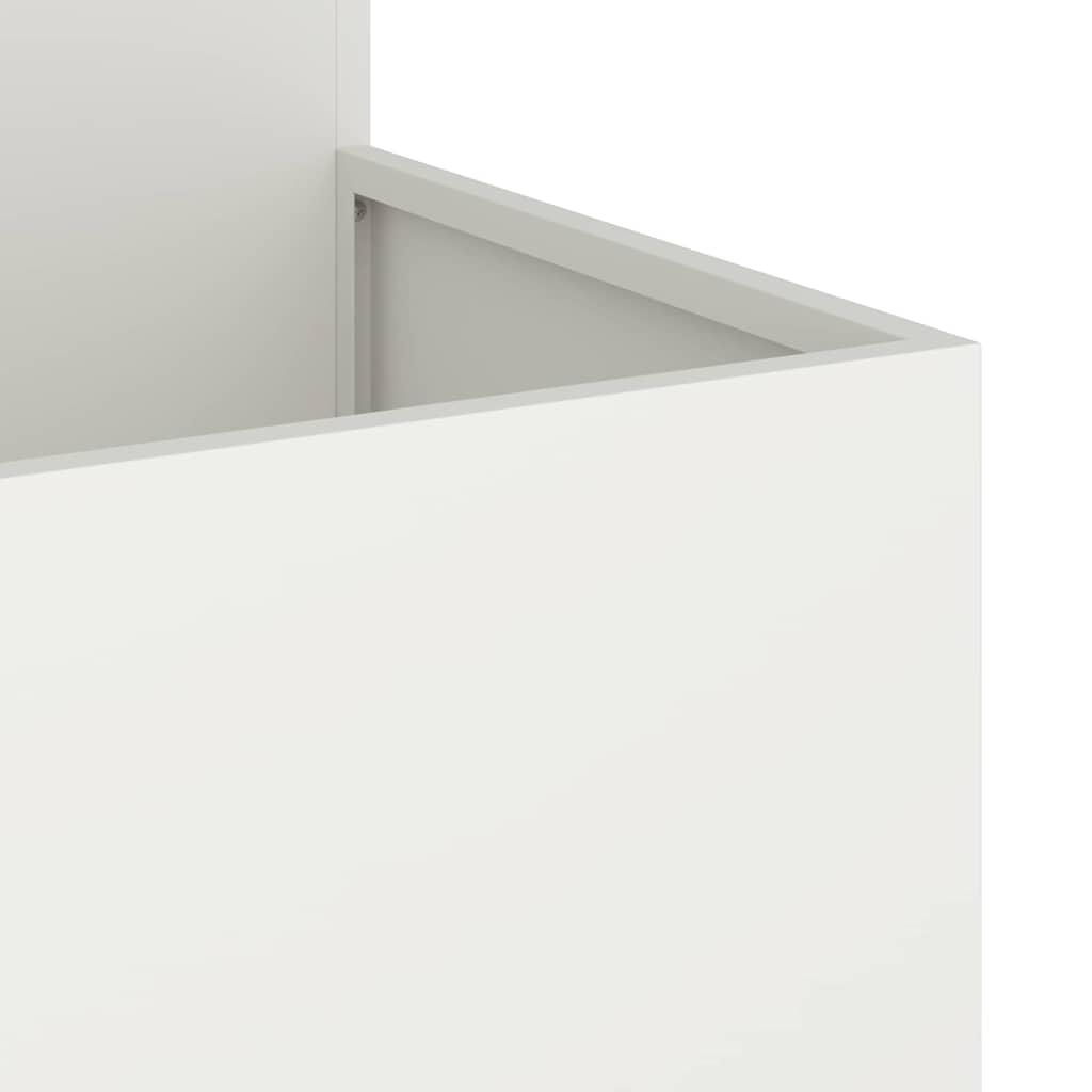 Trädgårdsplanterare Vit 80 x 80 x 60 cm Stål