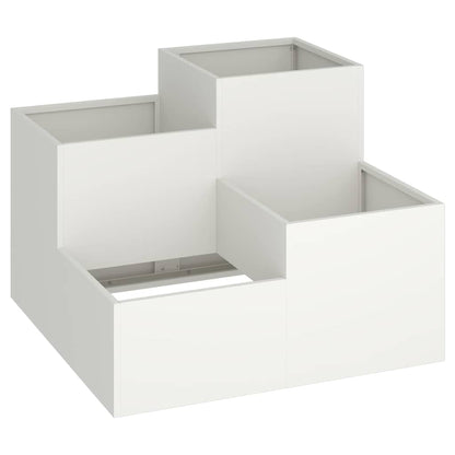 Trädgårdsplanterare Vit 80 x 80 x 60 cm Stål