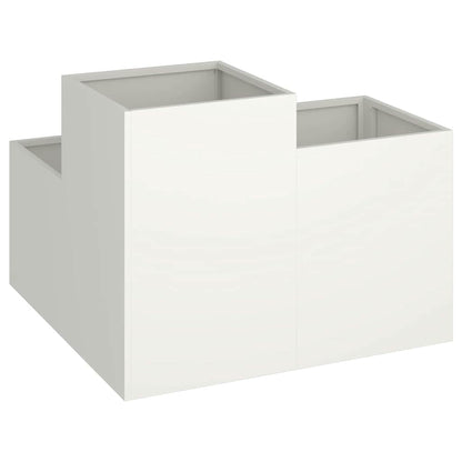 Trädgårdsplanterare Vit 80 x 80 x 60 cm Stål
